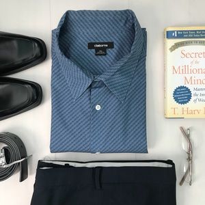 Claiborne | Blue Dress Shirt with Sprinkle Design
